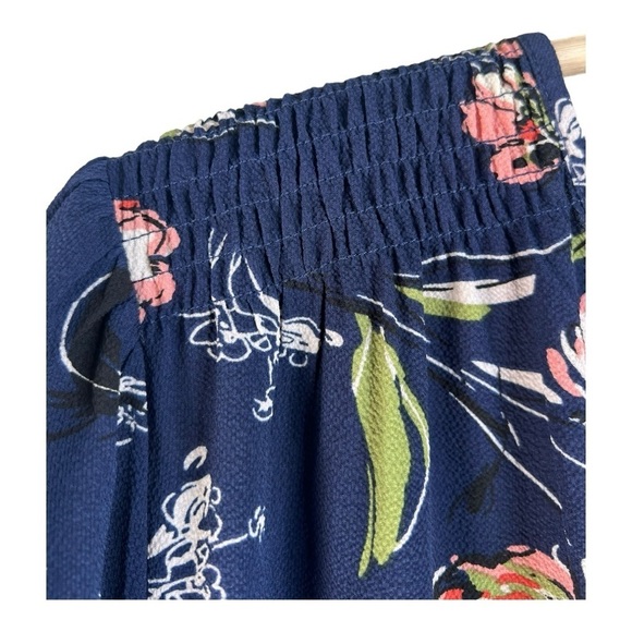 Navy Coral Floral Kenmore Splitneck Popover Blouse by Fun2Fun Stitchfix NWOT - Picture 5 of 16